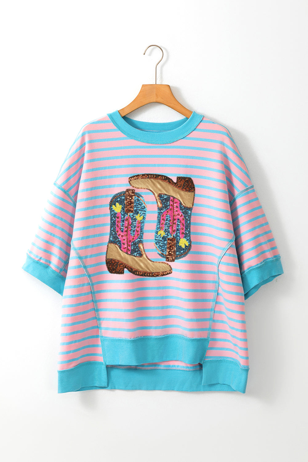 Boots Striped Half Sleeve Tee