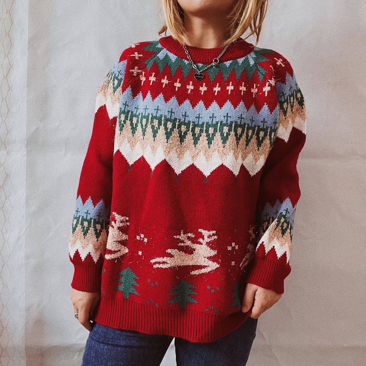 Holiday Glitter Accented Sweater