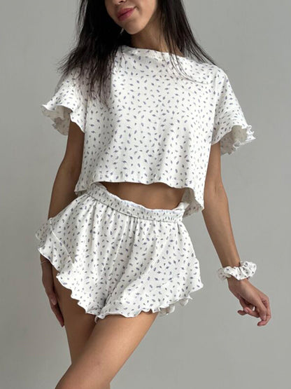 Round Neck Top and Shorts Set