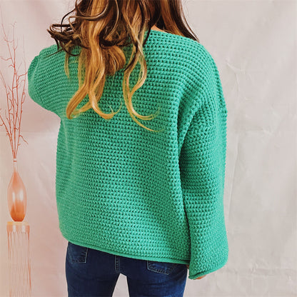 Openwork Chunky Long Sleeve Sweater