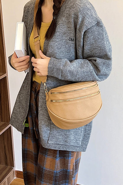 Vegan Leather Multi Pocket Crossbody Bag