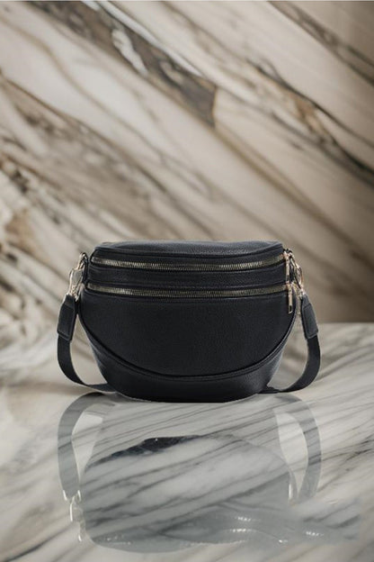 Vegan Leather Multi Pocket Crossbody Bag