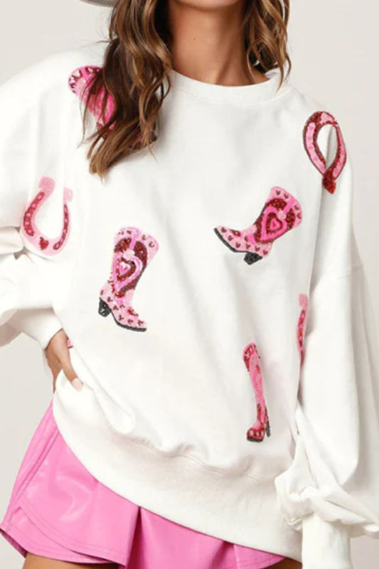 Cowgirl Sequin Crewneck Sweatshirt