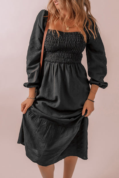 Puffy Sleeve Maxi Dress