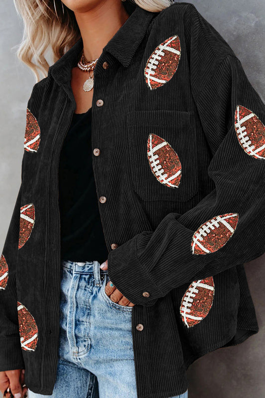 Buttoned Sequin Footballs Jacket