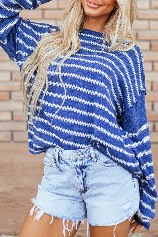 Striped Dropped Shoulder Sweater