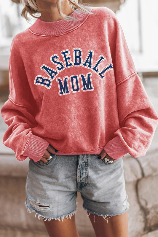 BASEBALL MOM Graphic Crewneck Sweatshirt