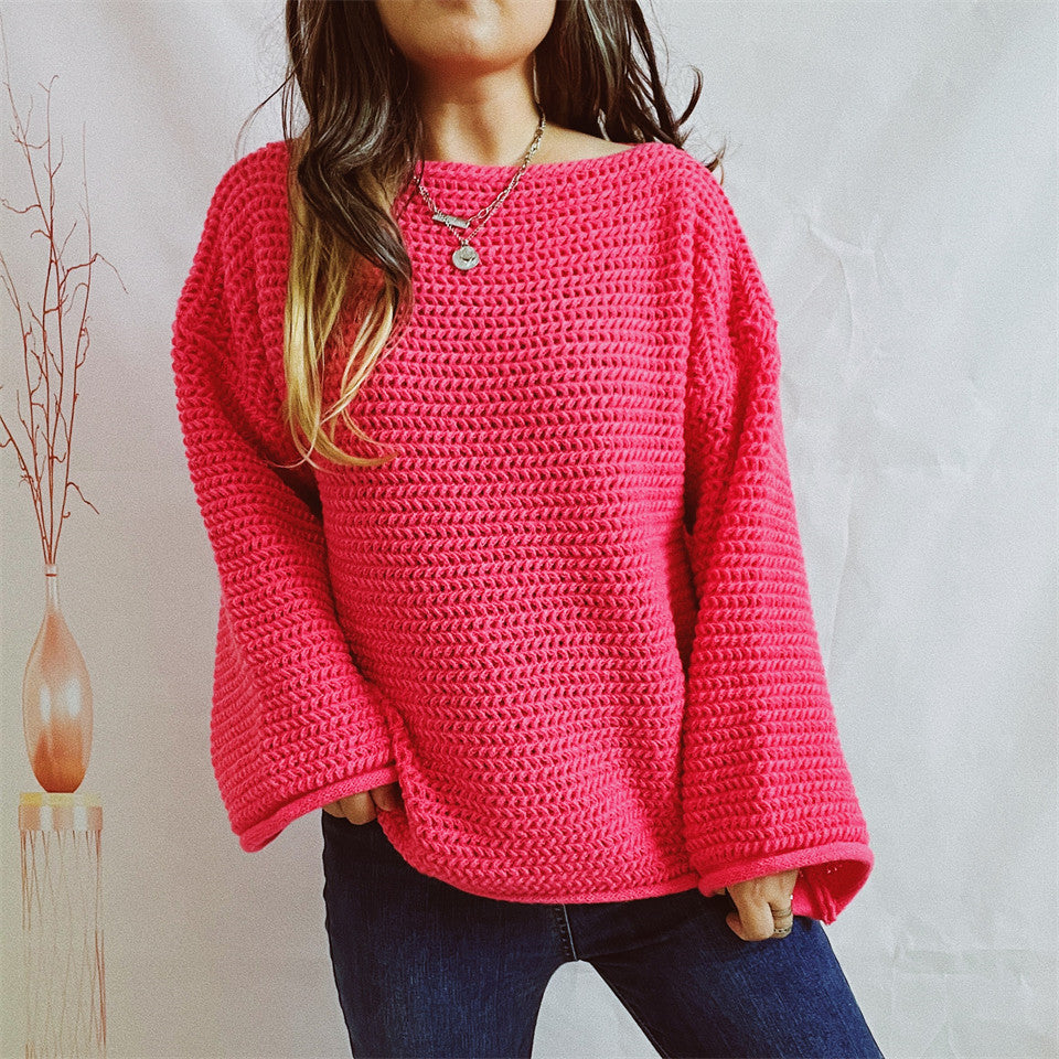 Openwork Chunky Long Sleeve Sweater