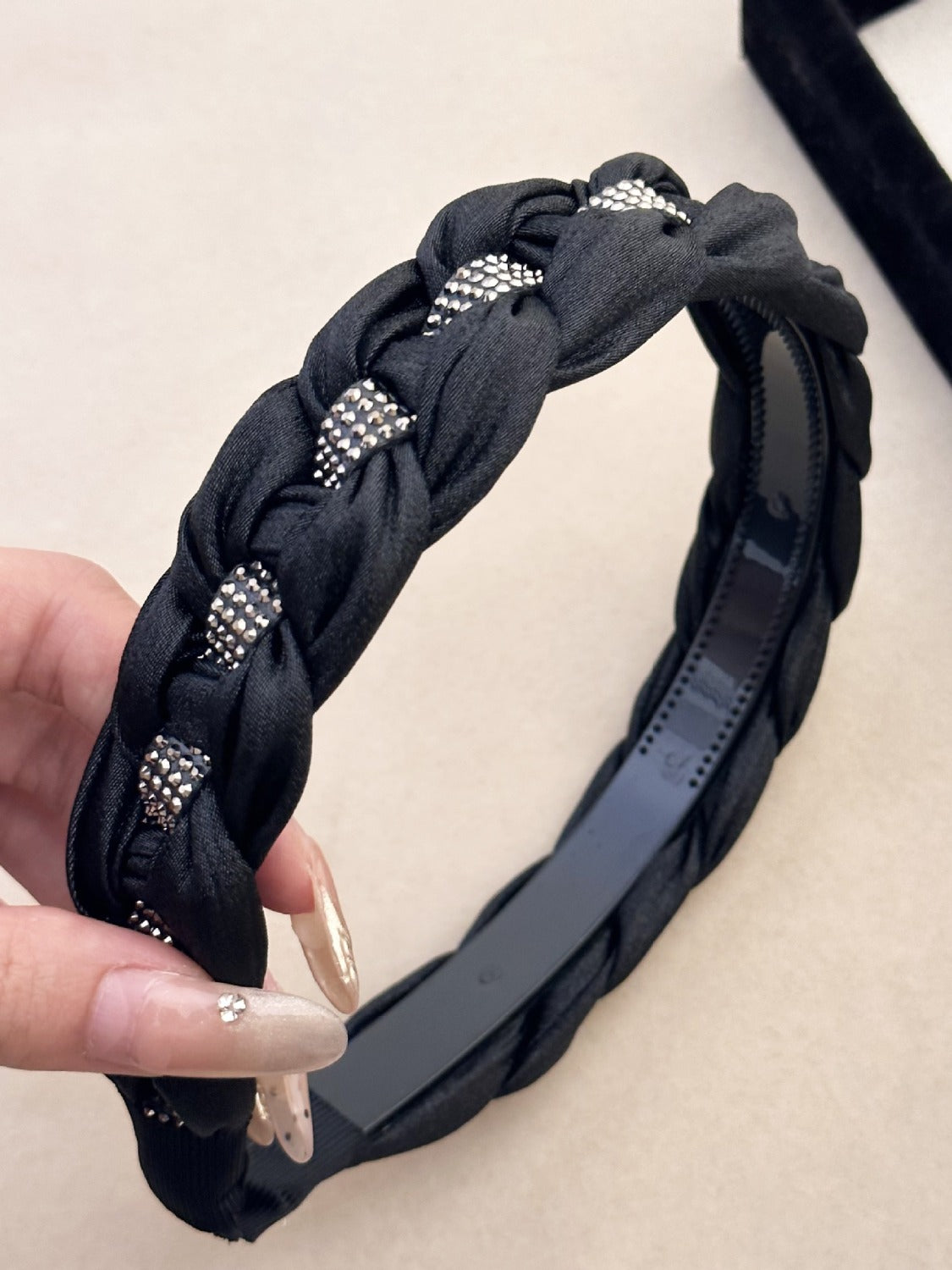 Rhinestone Braided Wide Headband