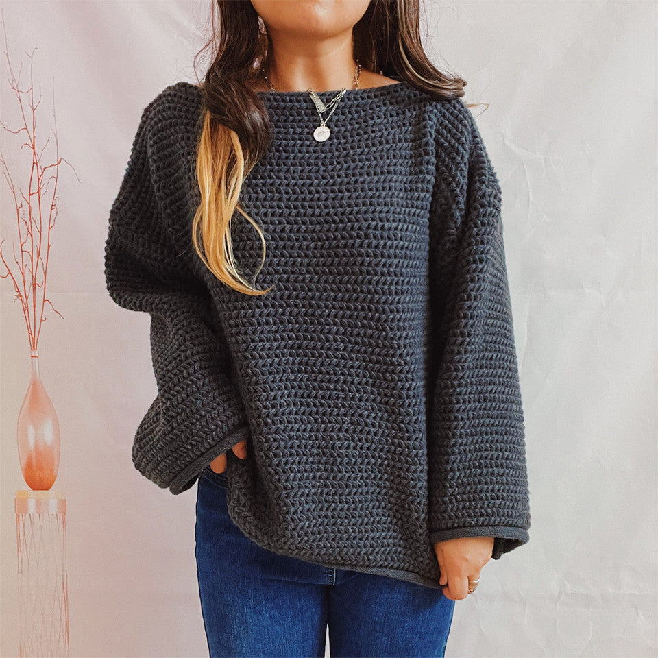 Openwork Chunky Long Sleeve Sweater