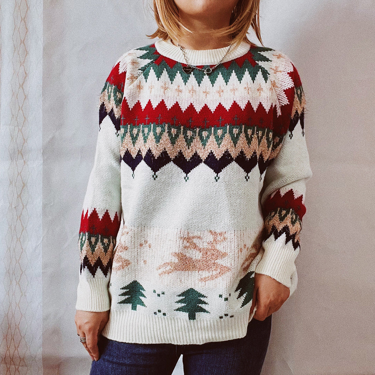 Holiday Glitter Accented Sweater