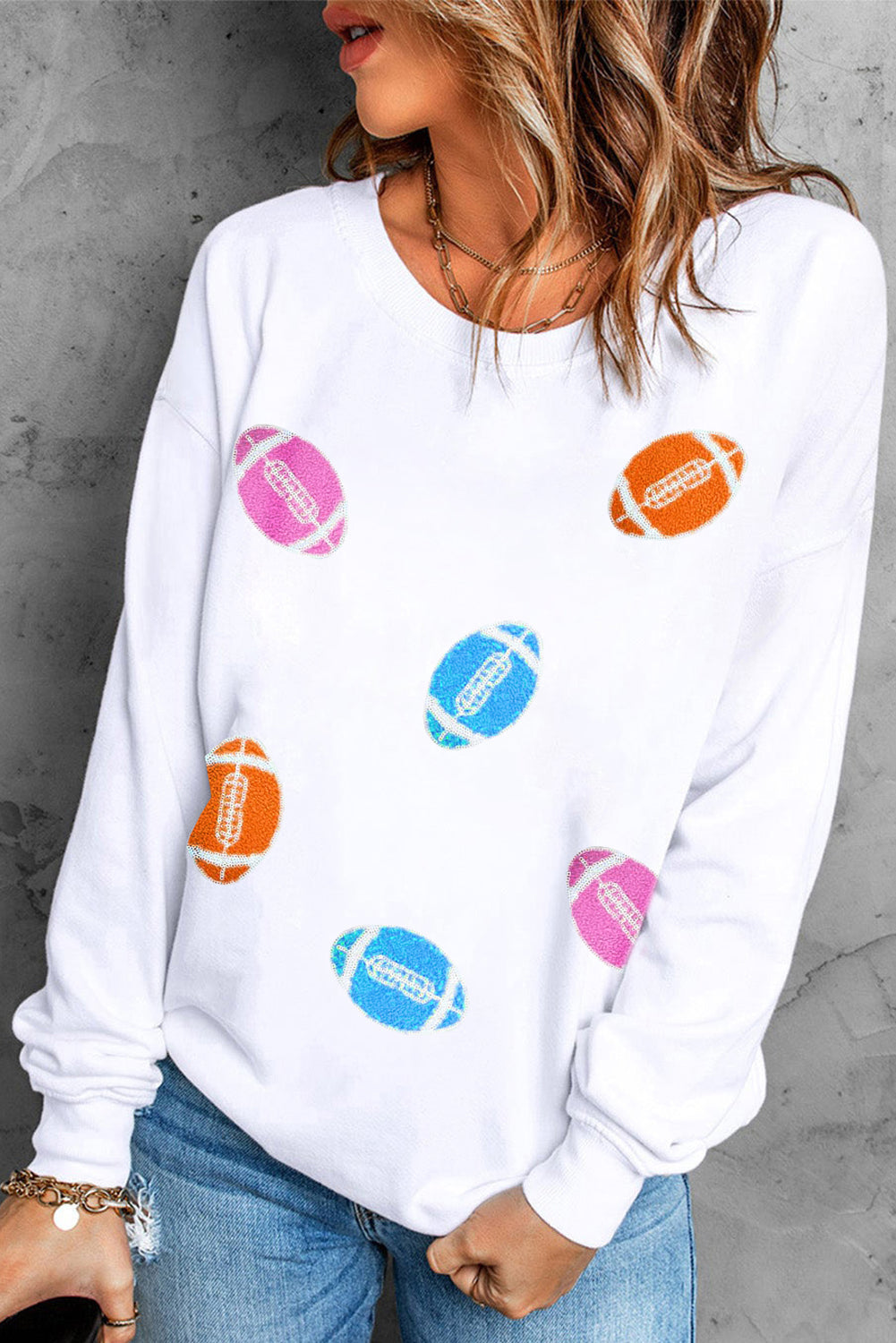 Bright Football Crewneck Sweatshirt