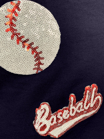 Sequin Baseball Half Sleeve Tee