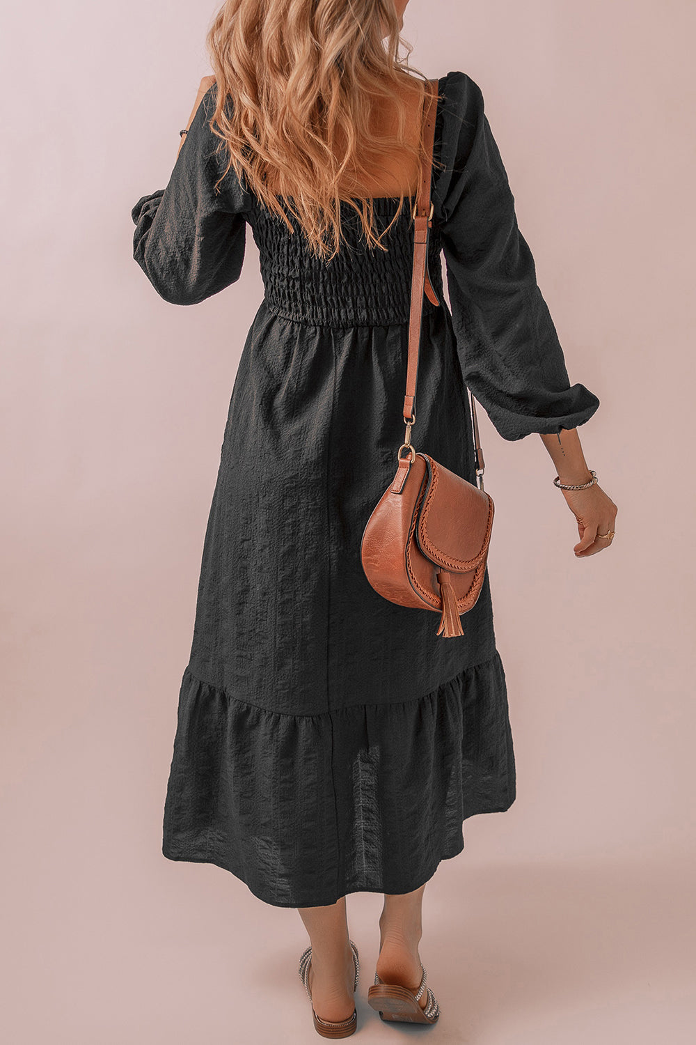 Puffy Sleeve Maxi Dress