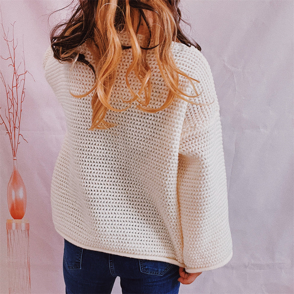 Openwork Chunky Long Sleeve Sweater