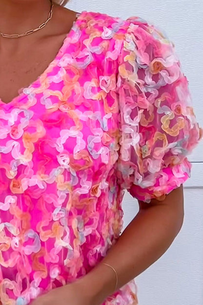 Sequin Balloon Sleeve Blouse