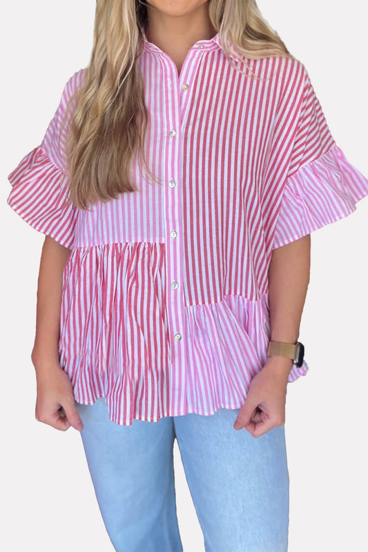 Striped Button Up Blouse