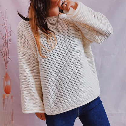 Openwork Chunky Long Sleeve Sweater