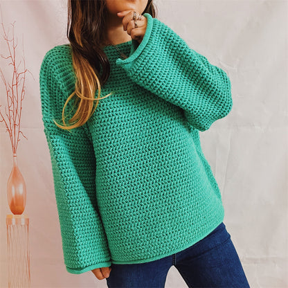 Openwork Chunky Long Sleeve Sweater