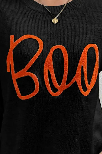 BOO Long Sleeve Festive Sweater