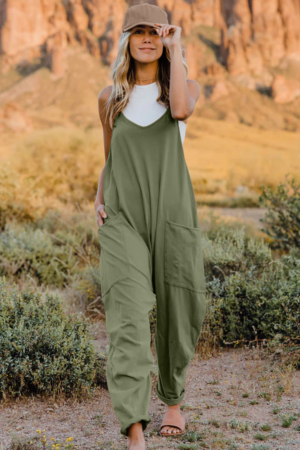 V-Neck Sleeveless Romper