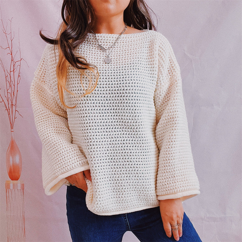 Openwork Chunky Long Sleeve Sweater