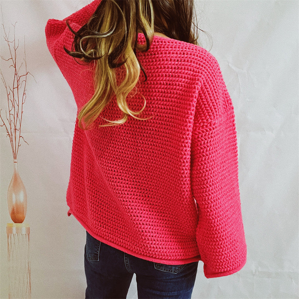 Openwork Chunky Long Sleeve Sweater