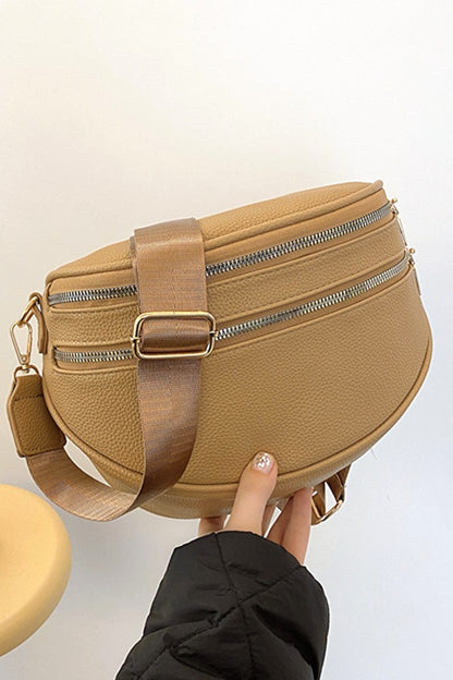 Vegan Leather Multi Pocket Crossbody Bag