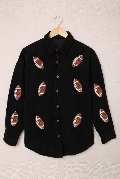 Buttoned Sequin Footballs Jacket