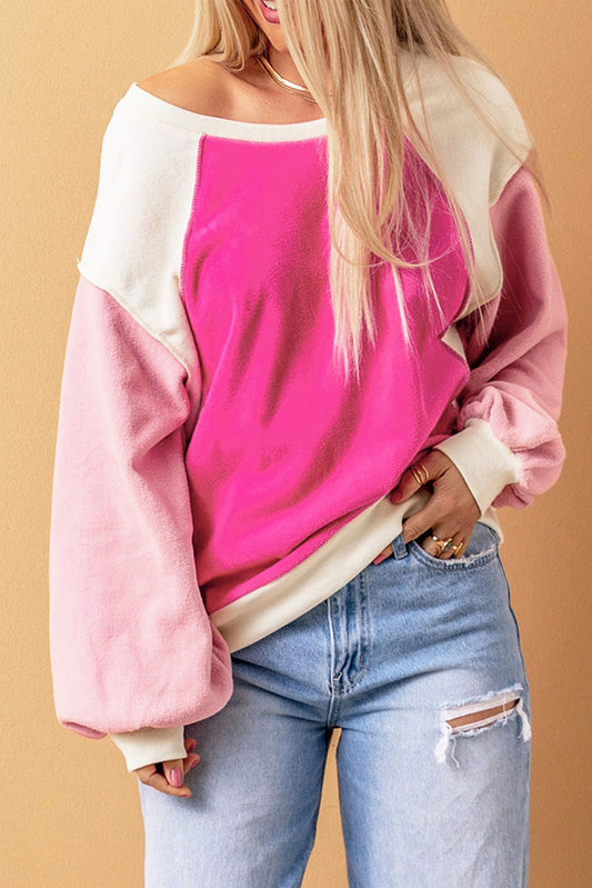 Wide Neck Dropped Shoulder Sweatshirt