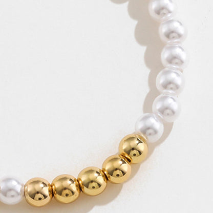 Gold-Plated Pearl Copper Bracelet