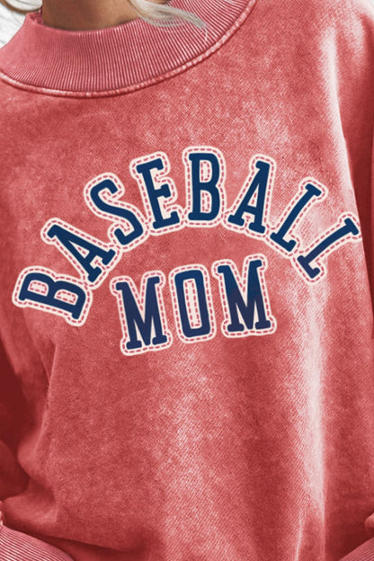 BASEBALL MOM Graphic Crewneck Sweatshirt