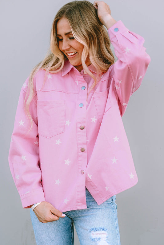 Mini Stars Pattern Denim Jacket