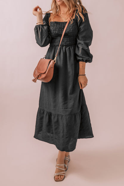 Puffy Sleeve Maxi Dress