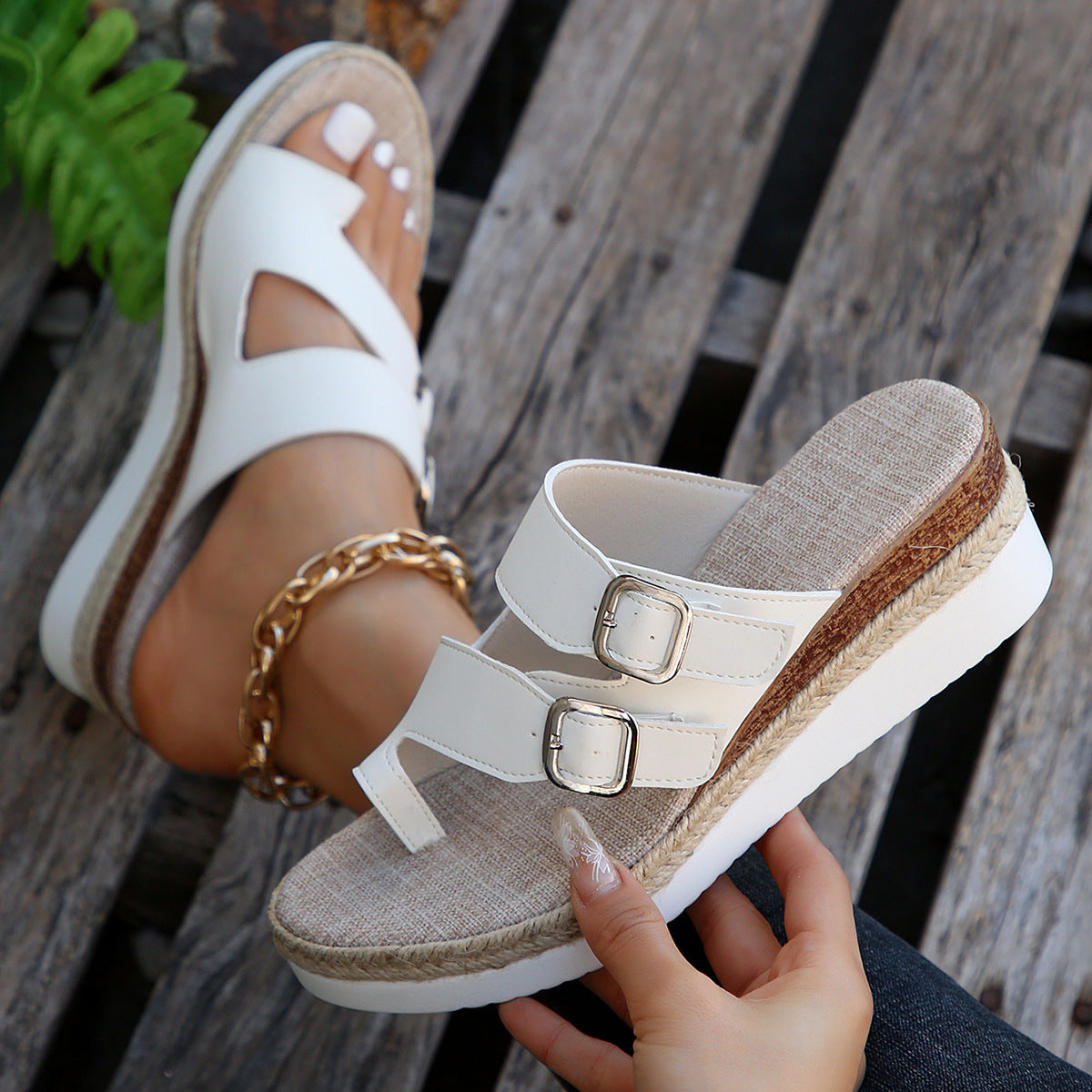 Double Buckle Sandals