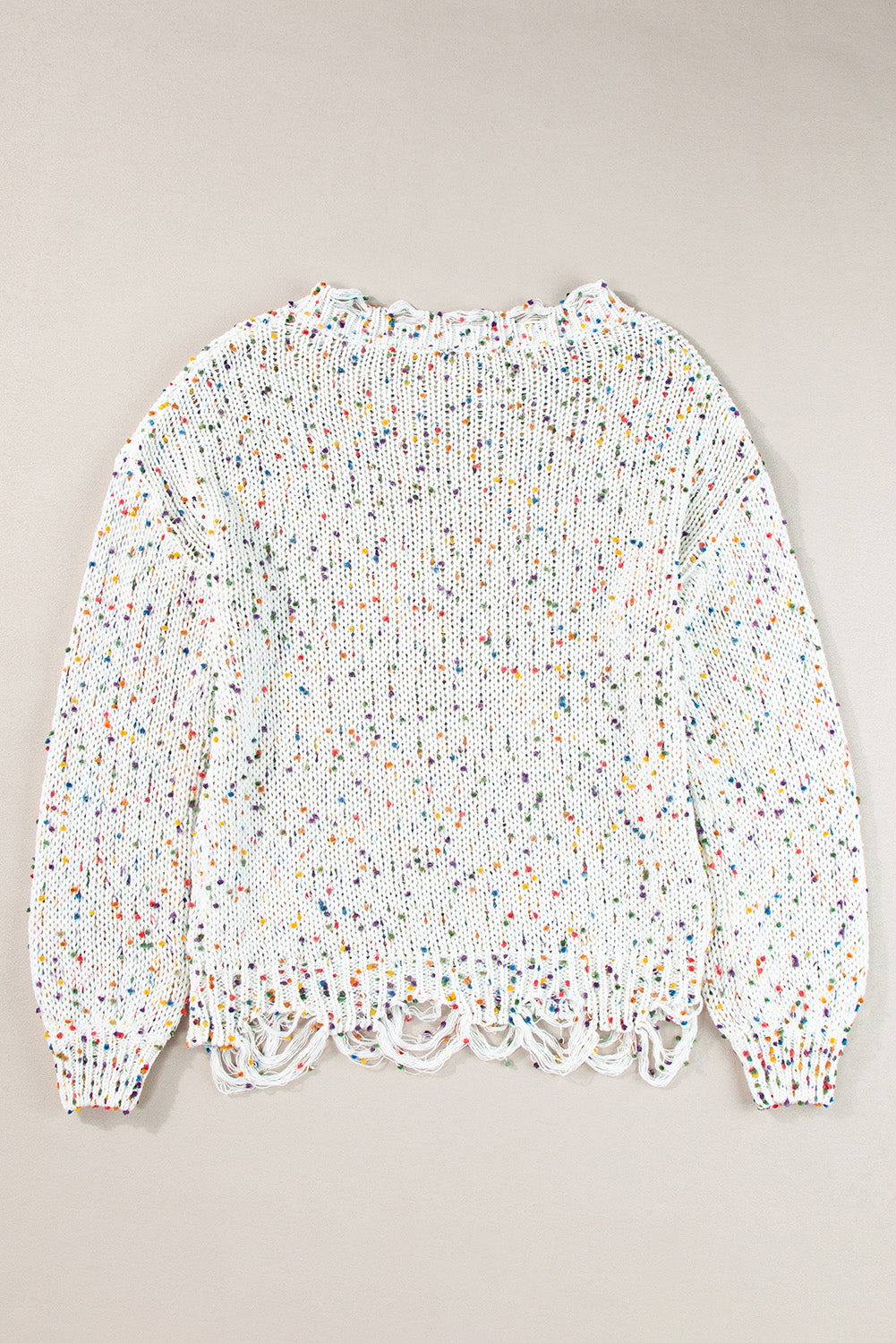 Confetti Fringe Wide Neck Sweater