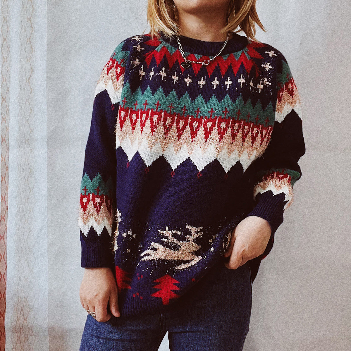 Holiday Glitter Accented Sweater