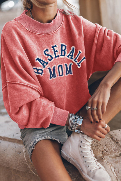 BASEBALL MOM Graphic Crewneck Sweatshirt