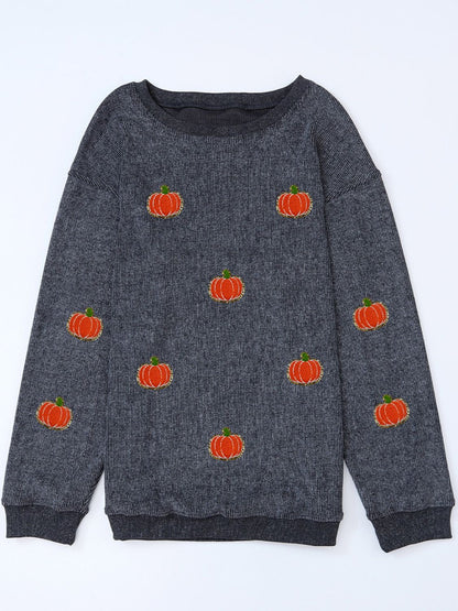 Washed Corduroy Pumpkin Crewneck