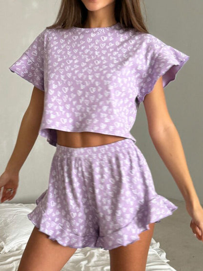 Round Neck Top and Shorts Set