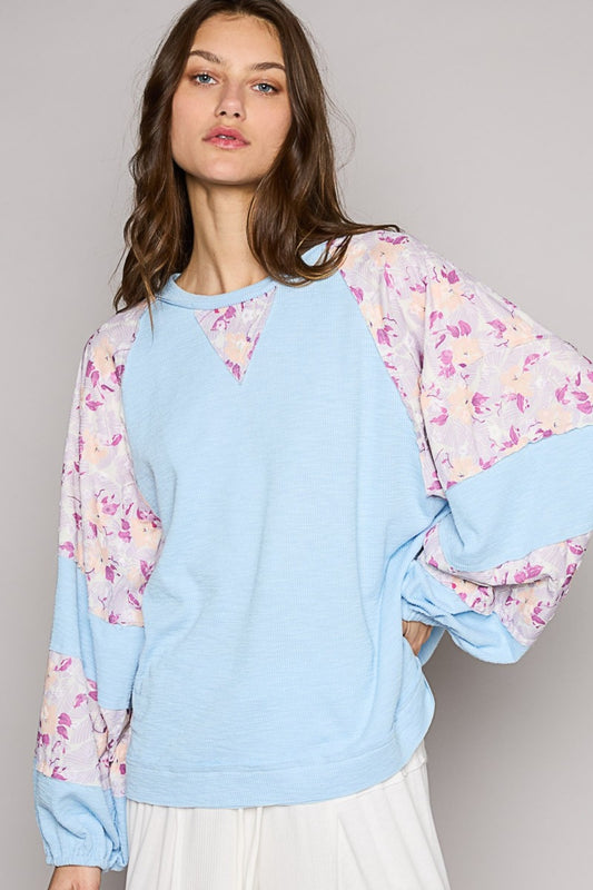 Balloon Floral Long Sleeve Top