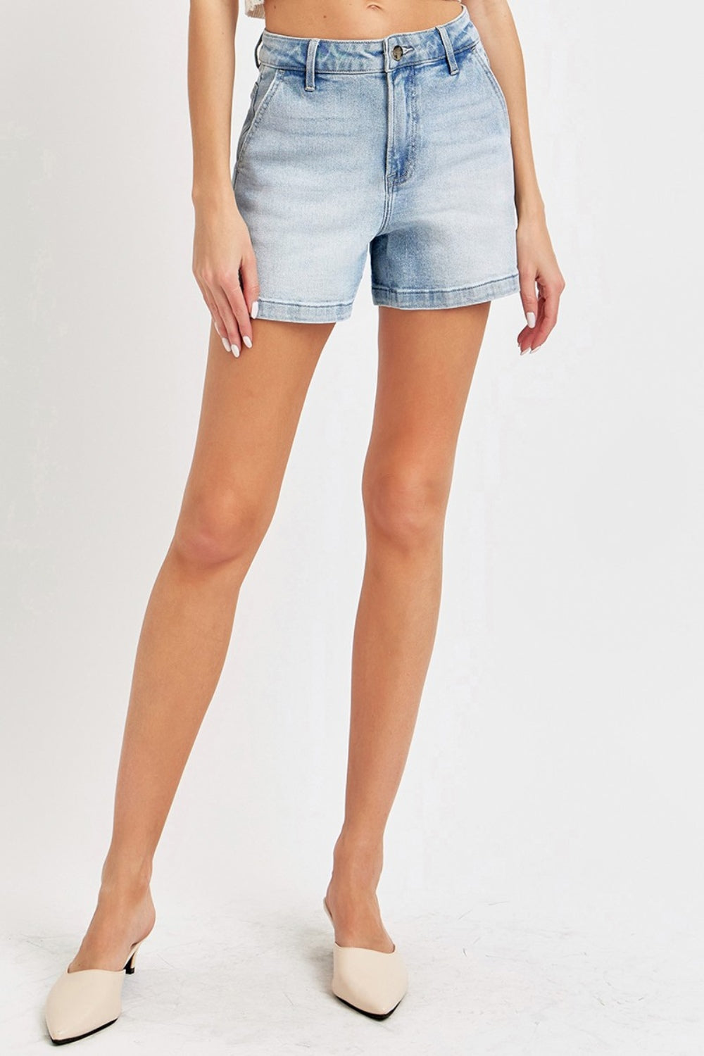 High Rise Denim Shorts