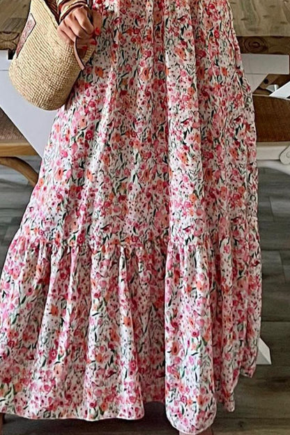 Smocked Floral Thin Strap Dress